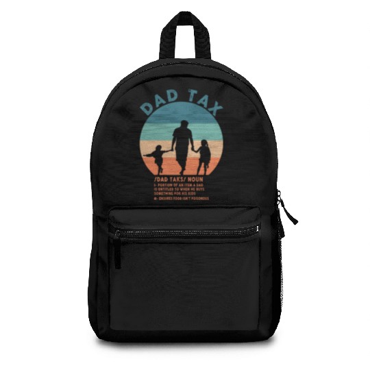 Vintage Dad Tax Definition Men Funny Father's Day Backpacks