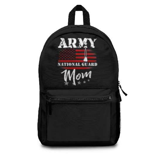 Proud Army National Guard Mom US Flag Tees US Mili Backpacks