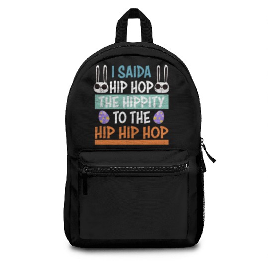 Kids Hip Hop Bunny Easter Funny Boy Easter Backpacks
