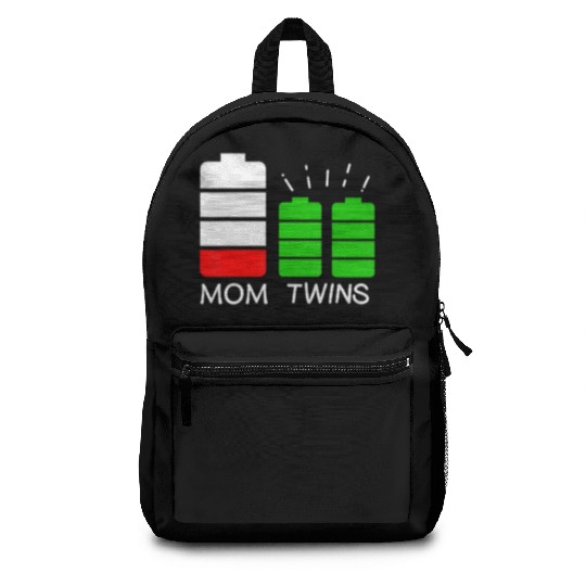 Twin Mom Low Battery Tired Mom Of Twins Backpacks