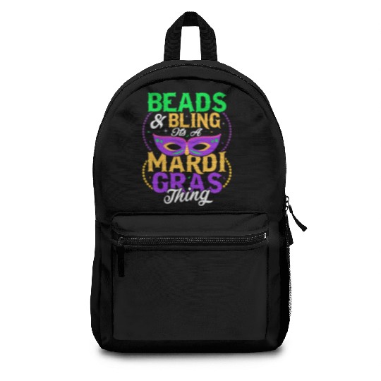 Beads & Bling It's A Mardi Gras Thing Mask Parade Backpacks