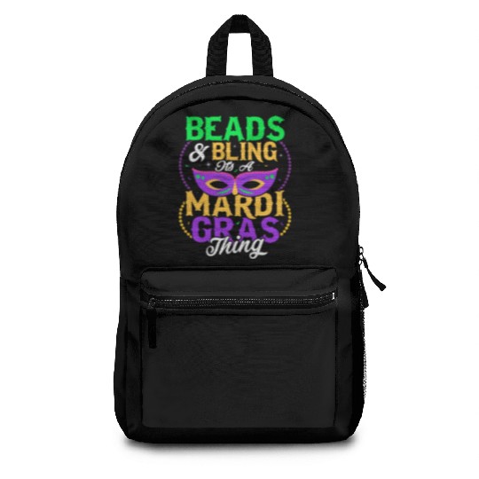 Beads & Bling It's A Mardi Gras Thing Mask Parade Backpacks