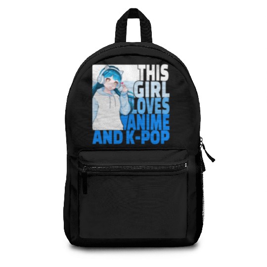 This Girl Loves Anime And Kpop Cute Manga Girl Backpacks