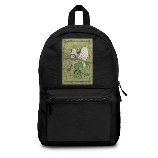 Frog Fairy Tarot Card Celestial Moon Occult Cottag Backpacks
