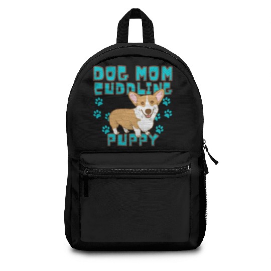 DOG MOM CUDDLING PUPPY , DOGS LOVERS Backpacks