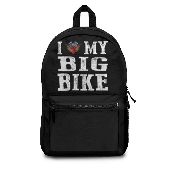 I love my big bike valentine's day Backpacks