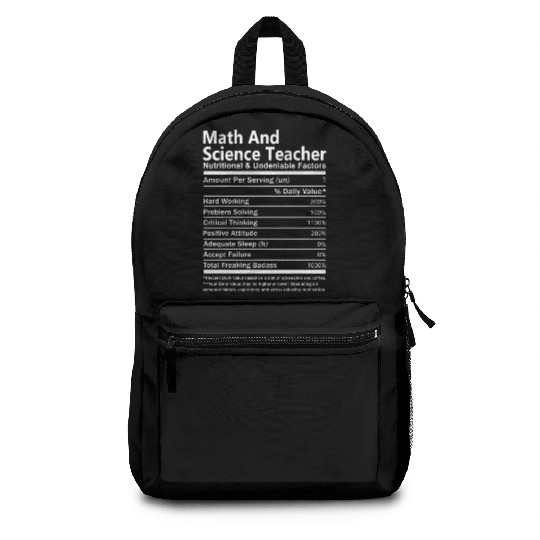 Math And Science Teacher Backpacks - Nutritional And