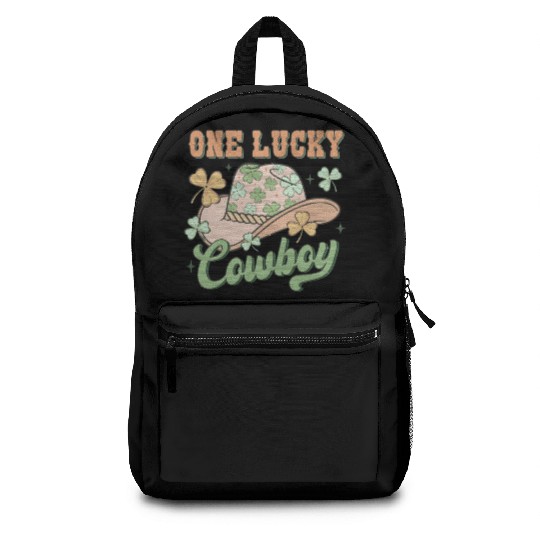 One lucky cowboy St Patricks Day Backpacks