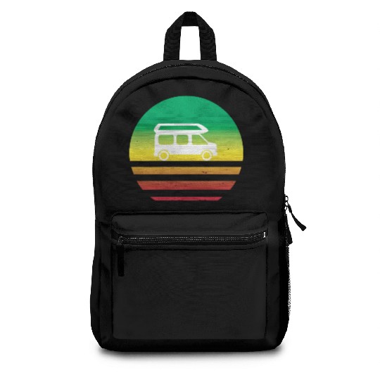 Camper Van Retro Sunset Vintage sun camping Backpacks