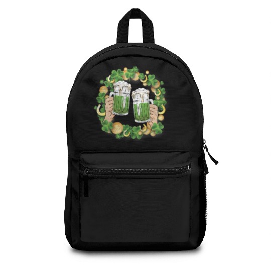 St. Patrick's Day Irish Green Beer, Wine Cups Backpacks