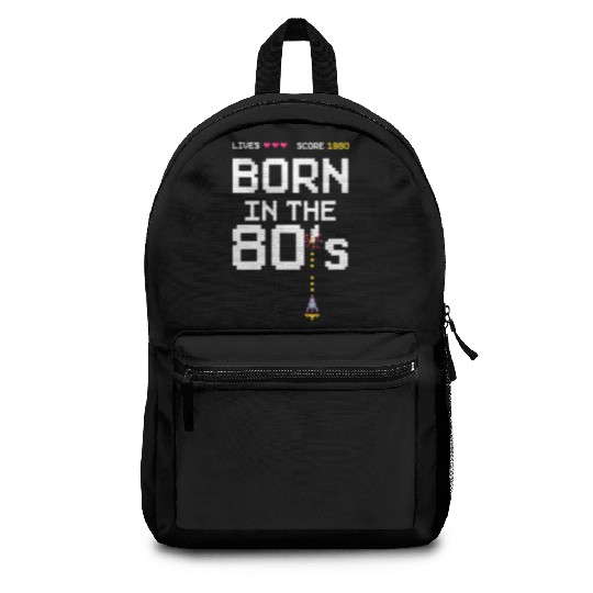 1980 Birtday Retro Gamer Pixel Born in the 80s Backpacks