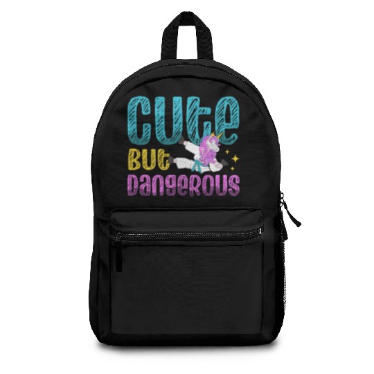 Cute But Dangerous Karate Coach Unicorn Lover Backpacks