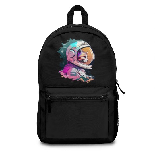 Aesthetic Vaporwave Space Cat 80s 90s Astronaut Backpacks