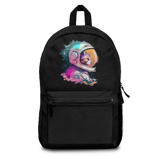 Aesthetic Vaporwave Space Cat 80s 90s Astronaut Backpacks