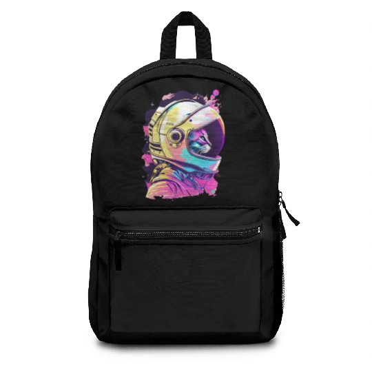 Aesthetic Vaporwave Space Cat 80s 90s Astronaut Backpacks