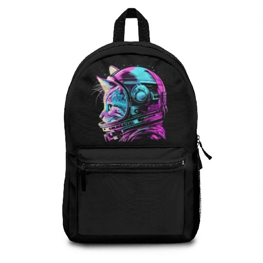 Aesthetic Vaporwave Space Cat 80s 90s Astronaut Backpacks