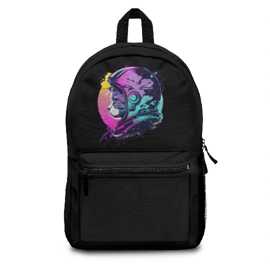Aesthetic Vaporwave Space Cat 80s 90s Astronaut Backpacks