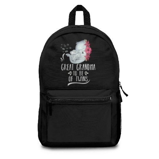 Great Grandma To Be Of Twins Elephant Baby Shower Backpacks