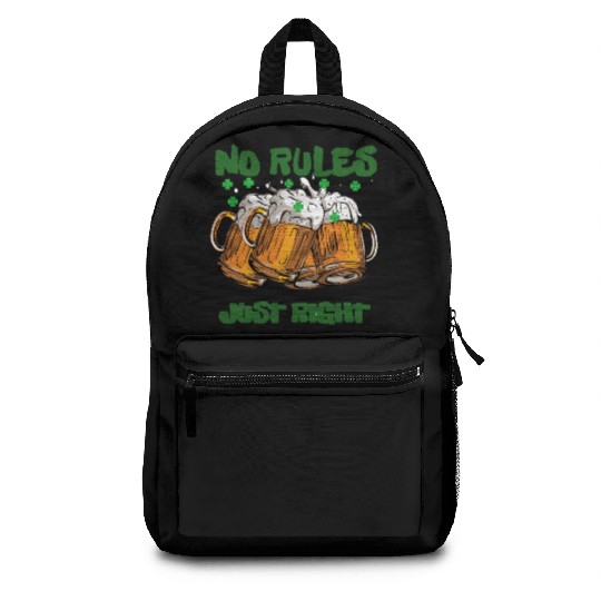 st paddy funny day, green beer Irish day Backpacks