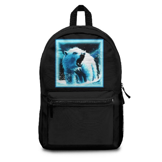 "Angry Polar Bear" Cute Painting. Buy Now Backpacks