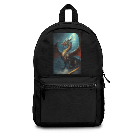Mystical Dragon in storm Backpacks