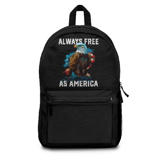 Always Free as America American Bald Eagle USA Backpacks