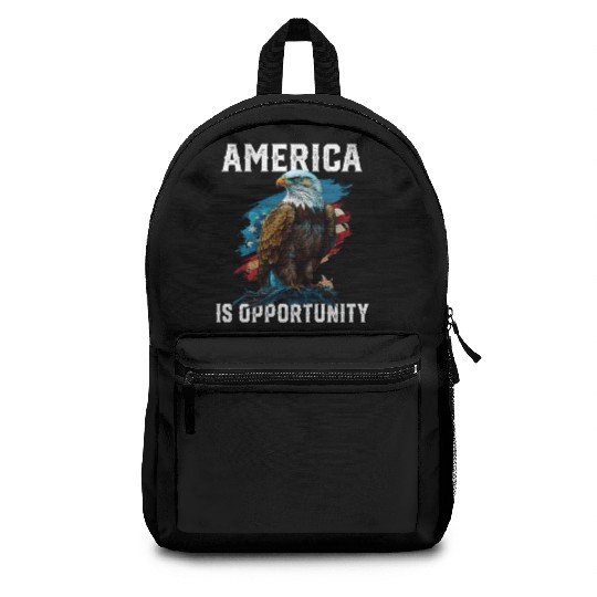 America Is Opportunity American Bald Eagle July 4 Backpacks