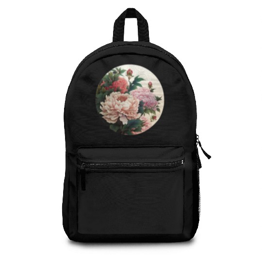 Peony flowers Backpacks