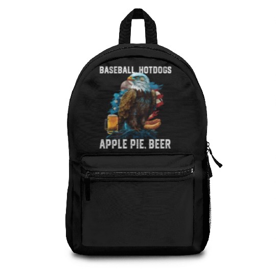 Baseball Hotdogs Apple Pie Beer Drinker Patriotic Backpacks