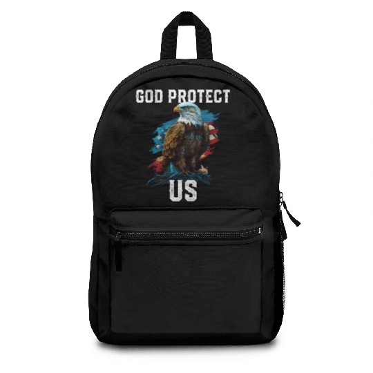 God Protect US American Bald Eagle Christian 4th Backpacks