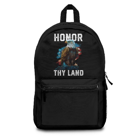 Honor Thy Land American Bald Eagle America USA Backpacks