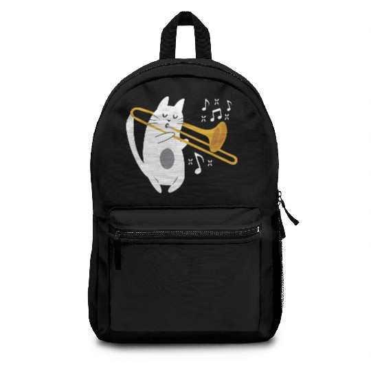 Trombonist Cat Trombone Player Music Lover Backpacks