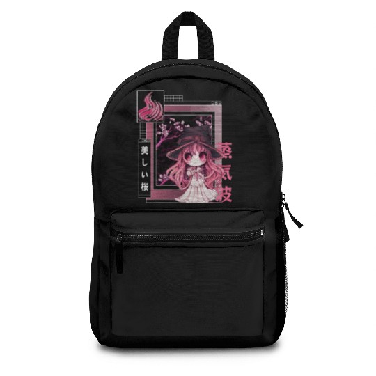 Witch Chibi Japanese Vaporwave Aesthetic Pastel Go Backpacks