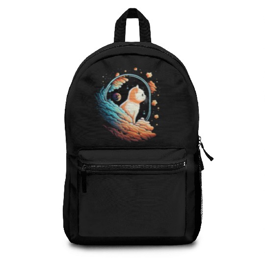 Astronaut Cat Space Cat on Galaxy Cat Lover Backpacks