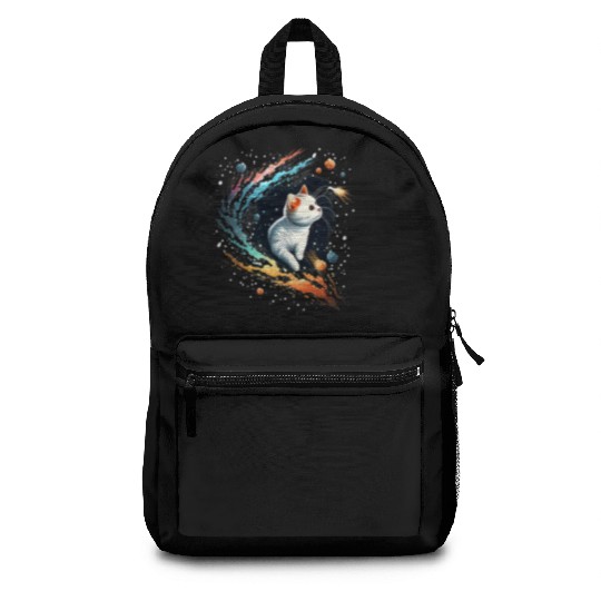 Astronaut Cat or Space Cat on Galaxy Cat Lover Backpacks