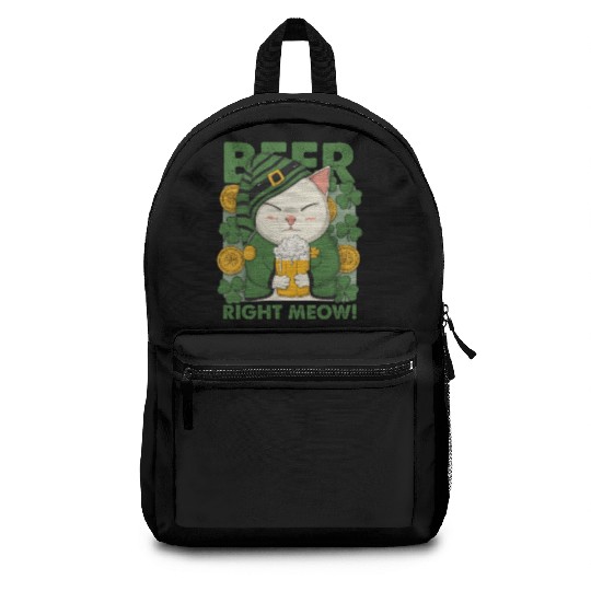 Beer Right Meow Backpacks