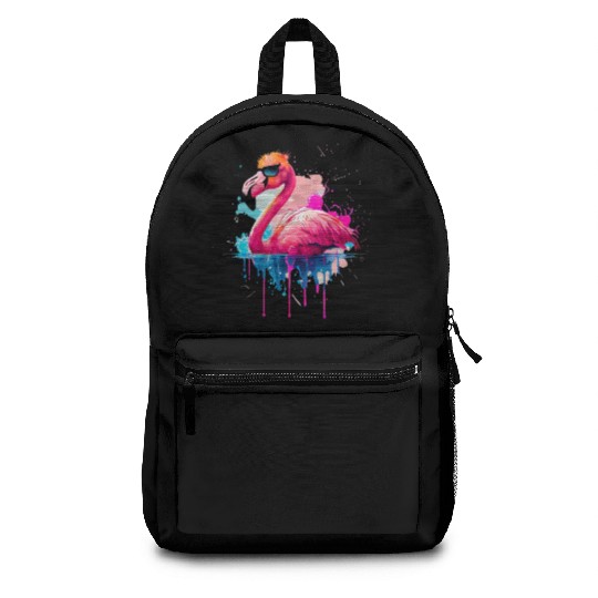 Retro Sunset Pink Flamingo Summer Design Flamingo Backpacks