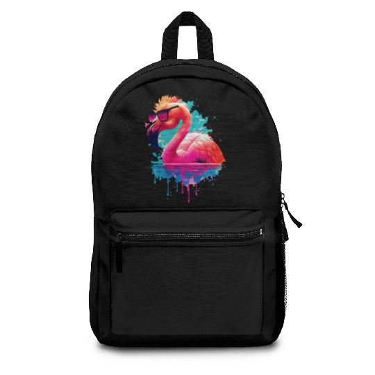 Retro Sunset Pink Flamingo Summer Design Flamingo Backpacks