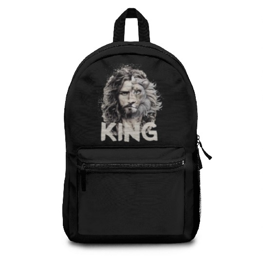 Jesus King Lion Leo Christian Bible Believer Backpacks