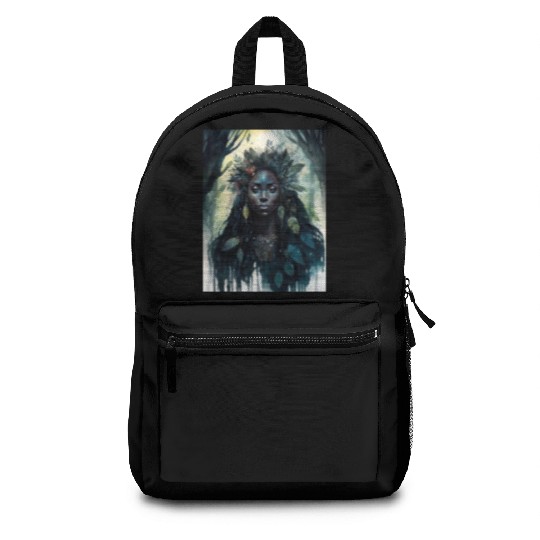 Black Nature Goddess - African American, Woodland Backpacks