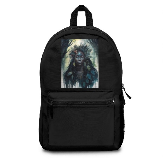 Black Nature Goddess - African American, Woodland Backpacks
