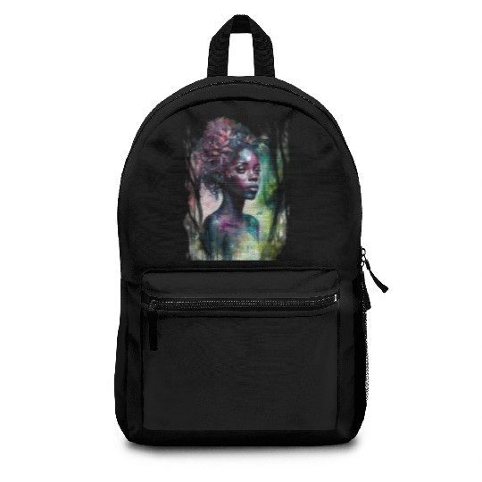 Black Nature Goddess - African American, Woodland Backpacks