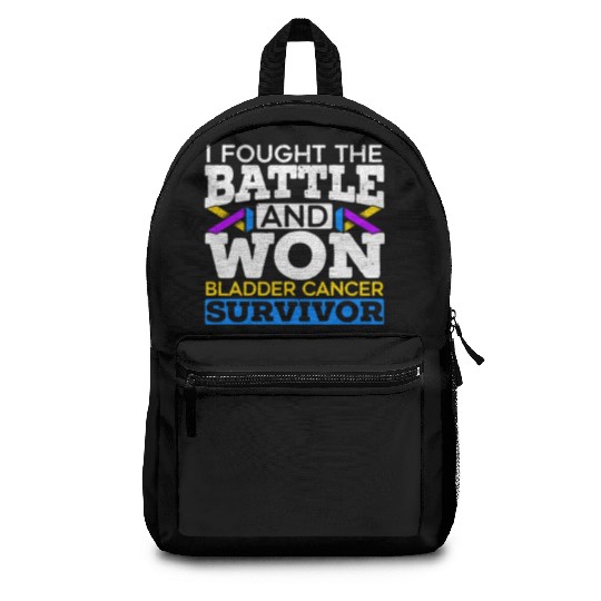 Fought The Battle And Won Bladder Cancer Survivor Backpacks