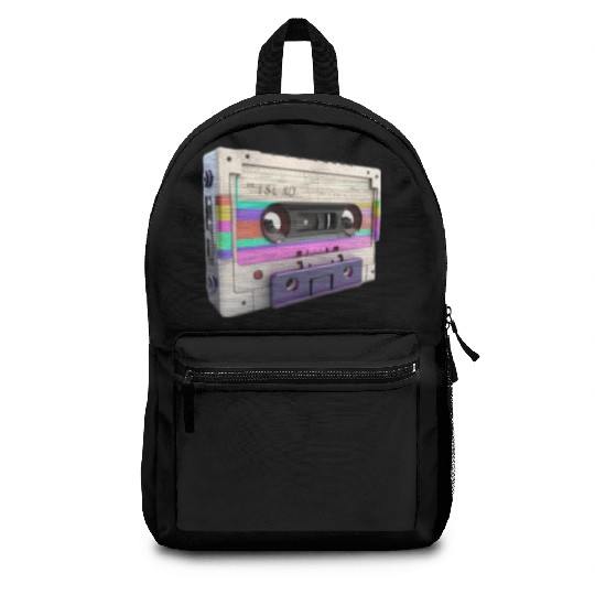 80s Music Cassette Tape : 3D, Neon, 80s songs Backpacks