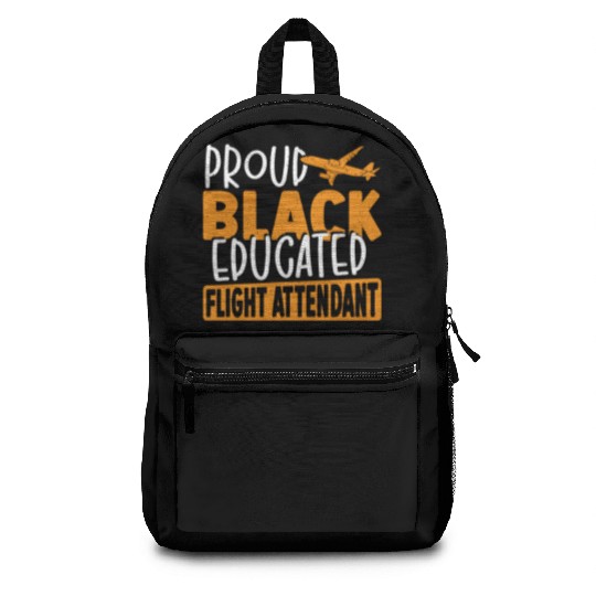 Proud Black Educated Flight Attendant Backpacks