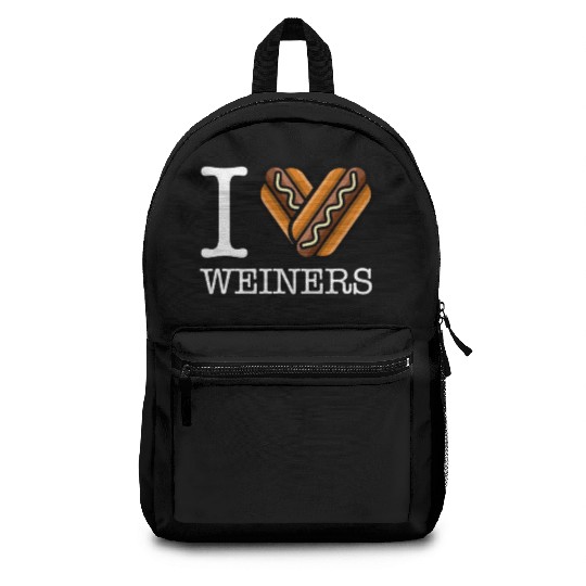 I Love Weiners Funny Hotdog Lovers Humor Dog Pun Backpacks