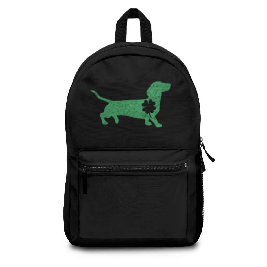 Dachshund Dog Shamrock St. Patrick's Day Backpacks