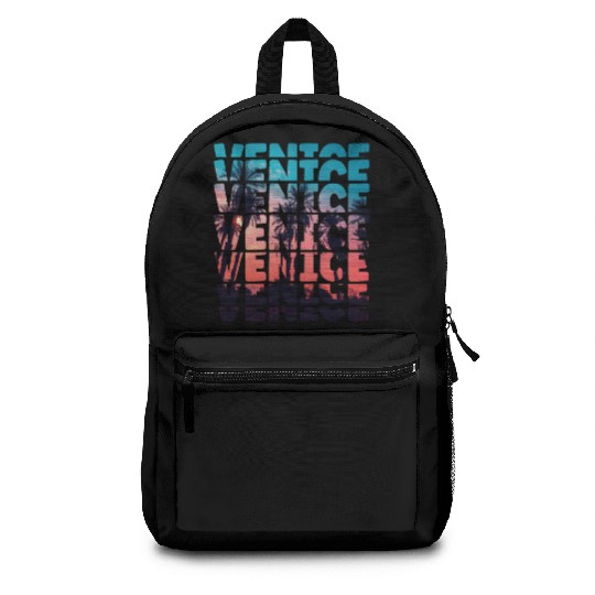 Venice Beach California Vacation Ocean Palm Tree Backpacks