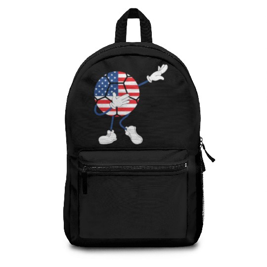 America USA Flag 4th Of July Soccer Player Backpacks