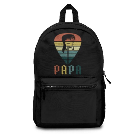 Retro Papa Bass Guitar Player Backpacks